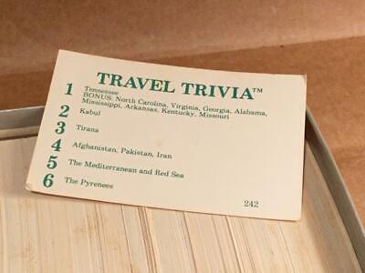 Vintage TRAVEL TRIVIA Game by Whitehall Games World-wide Questions