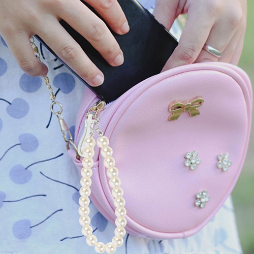 Set of 4 Pearl Chain Mobile Phone Case Lanyard Charm Lanyards for Women - Zdjęcie 10 z 12