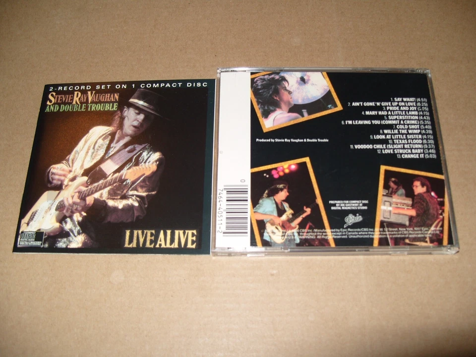 Stevie Ray Vaughan And Double Trouble–Live Alive 1986 EARLY CD +INLAYS EXCELLENT - Image 3 of 3
