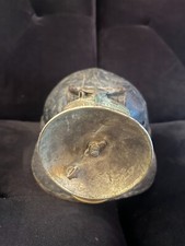 Rare Leather Miner Hard Hat with Auto Light Lamp-Original Patina