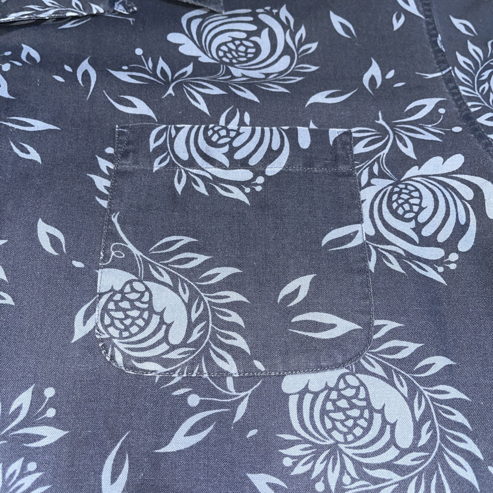 Polo Jeans Co. Ralph Lauren Blue Floral Hawaiian Short Sleeve Mens Shirt Large - View 5