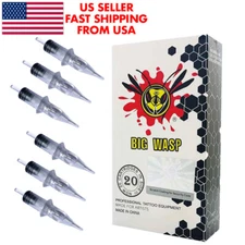 BIG WASP tattoo Needle Cartridge Box 20 pcs 3-5-7-9 LINERS RL SHIPS FAST FROM FL