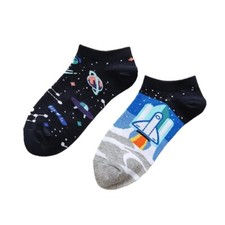 Space - Cotton Ankle Colorful Low Odd Socks UK 5-10