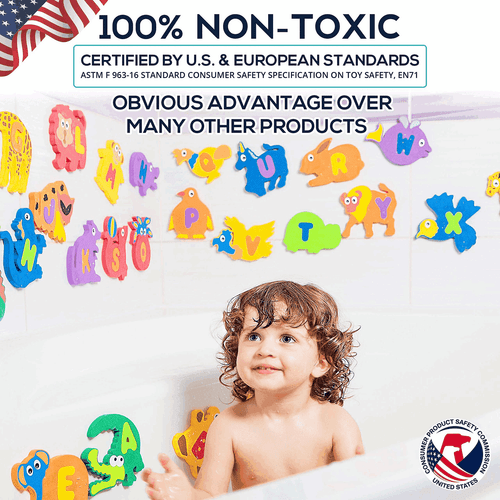 100% Non Toxic Foam Bath Toys Premium Educational Floating Bathtub Preschool - 第 4/6 張圖片