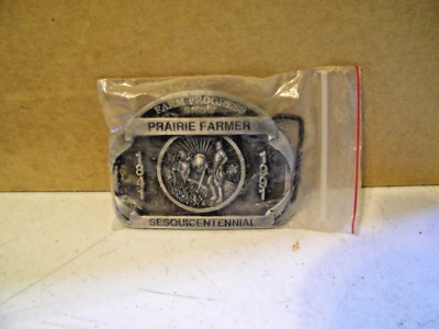 Farm Progress Show Prairie Farmer 1991 Pewter Belt Buckle Spec Cast Dalton City