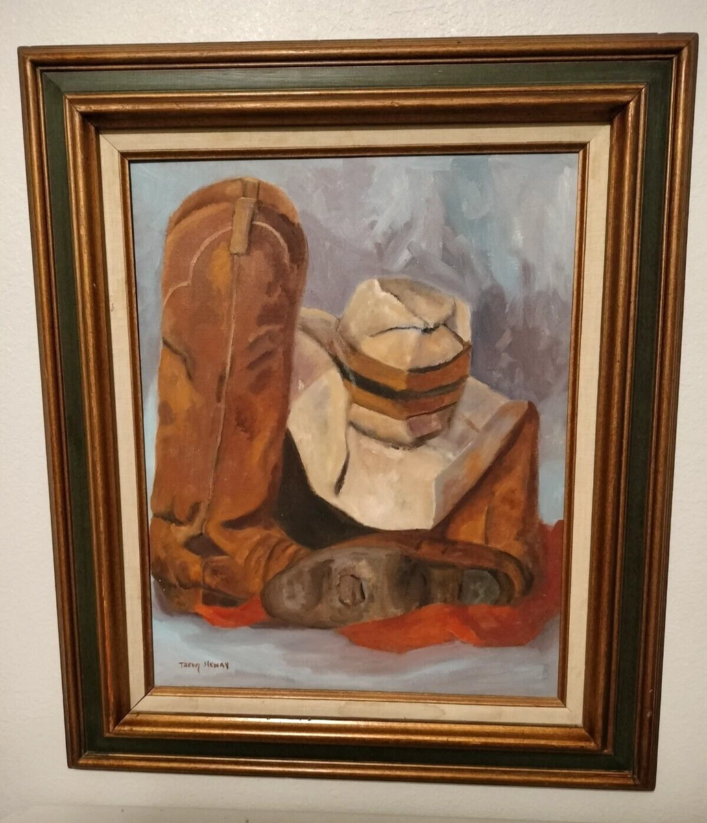 Cowboy top boots painting