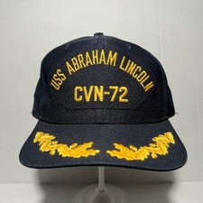 Vintage Navy Hat Cap Snap Back Abraham Lincoln CVN-72 VIP New Era USA Made