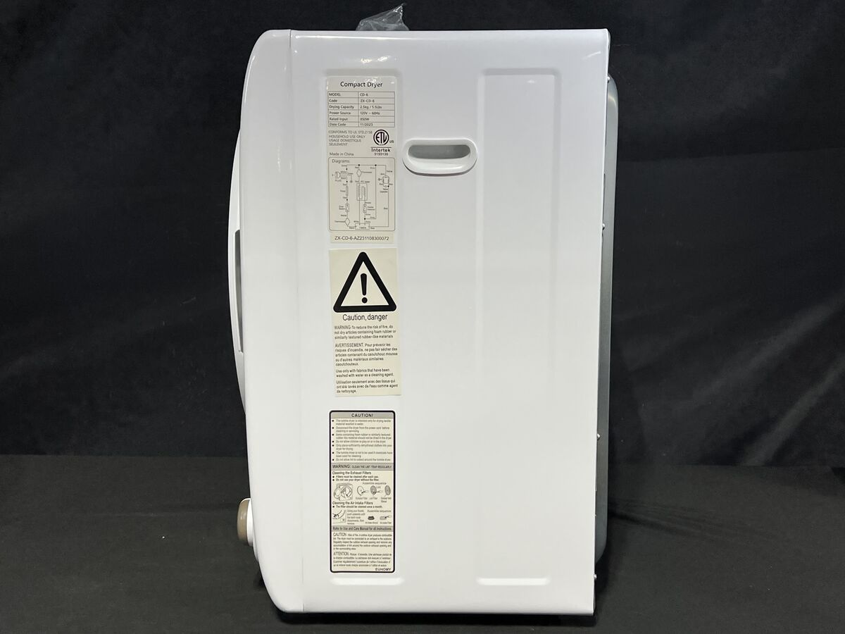 Compact Dryer CD-6 Portable Electric Laundry 1.6 Cu. Ft. Dryer Machine New Open Compact Dryer CD-6 Portable Electric Laundry 1.6 Cu. Ft. Dryer Machine New Open
