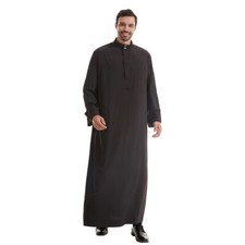 Dubai Muslim Men Saudi Kaftan Long Robe Jubba Thoub Thobe Abaya Ramadan Islamic