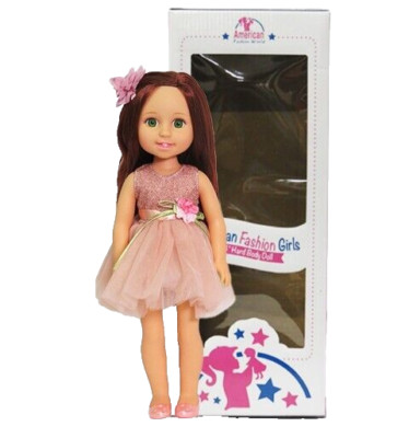 New 14'' Ballerina ''Lily'' Auburn Green Eyes Wellie Clone Dressed Vinyl Play Doll