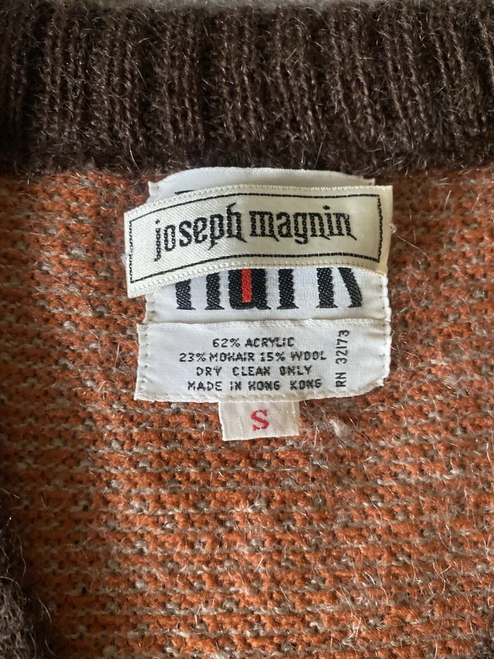 Joseph Magnin винтажный женский размер S многоцветный v-образным вырезом свитер с длинным рукавом ретро - Изображение 2 из 4