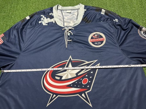 Columbus Blue Jackets Military Appreciation Night Elk & Elk Promo Jersey XL CBJ - Picture 6 of 7
