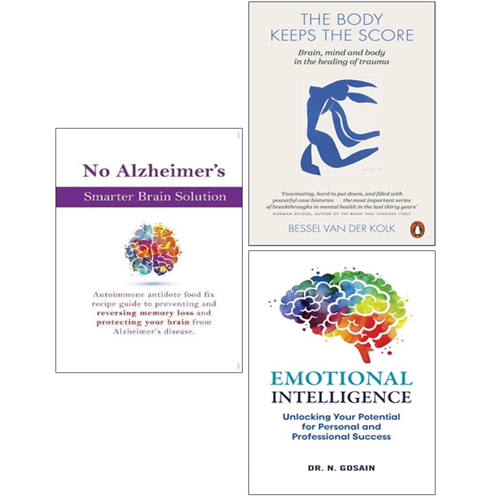No Alzheimer's Smarter,Body Keeps the Score,Emotional Intelligence 3 Books Set