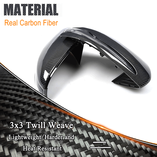 2x Carbon Spiegelkappen Außenspiegel für Mercedes Benz C/S Klasse W205 W222 W213 - Bild 9 von 11