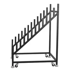 Standing Slotted Flooring Display Shelf, Tile Display Rack W/ Universals Wheel