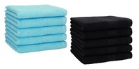 Betz 10 StüCk GäStehandtüCher Premium Baumwolle 30X50 Cm TüRkis / Schwarz