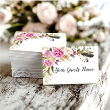 WATERCOLOR BOHO ROSE FEATHER WEDDING PLACE CARDS, TAGS or ESCORT CARDS 244