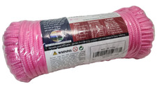 PerkHomy 90 Ft 1/4 inch 7mm Nylon Polypropylene Multi-Use Utility Rope, Pink