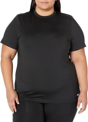 NWT Reebok Womens Identity Training Speedwick Tee Black Plus Size 1X $40 JJ469