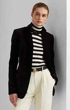  325 Lauren Ralph Lauren Black Velvet Blazer Jacket Womens RRL Style -Size 4