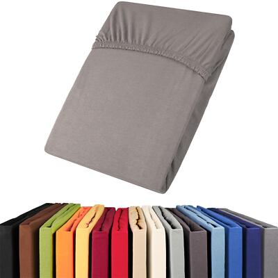 Jersey Spannbettlaken Spannbetttuch Rundumgummi OEKO-TEX Uni Viana aqua-textil