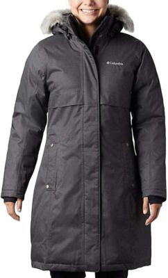 Columbia Women s Omni Heat Apres Arson Long Down Jacket Parka Black Size XSmall