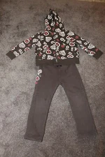 Gymboree Girls XS 3/4 Alpine Sweetie Hooded Zipper Jacket & Pants Set EUC