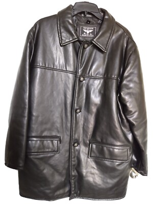 without tags Mens Black Leather Jacket Blazer by Reportage RGA size XL G2U