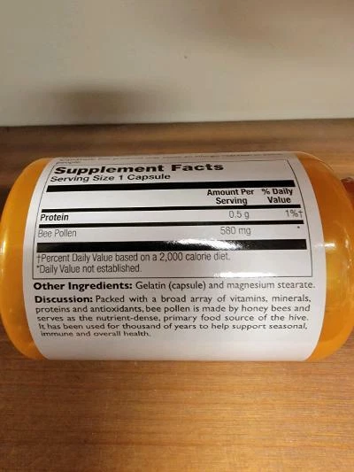 Пчелиная пыльца Thompson 580 мг 100 капсул - Изображение 3 из 3