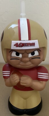 TM NFL San Francisco 49ers Big Sip 3D H2O Quarterback Bottle 16oz 5''x10'' w/Straw