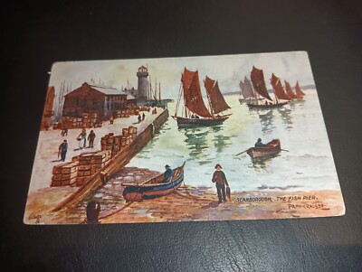 Künstler gezeichnet, The Fish Pier, SCARBOROUGH, Yorkshire - Tuck Oilette, Frank Rousse