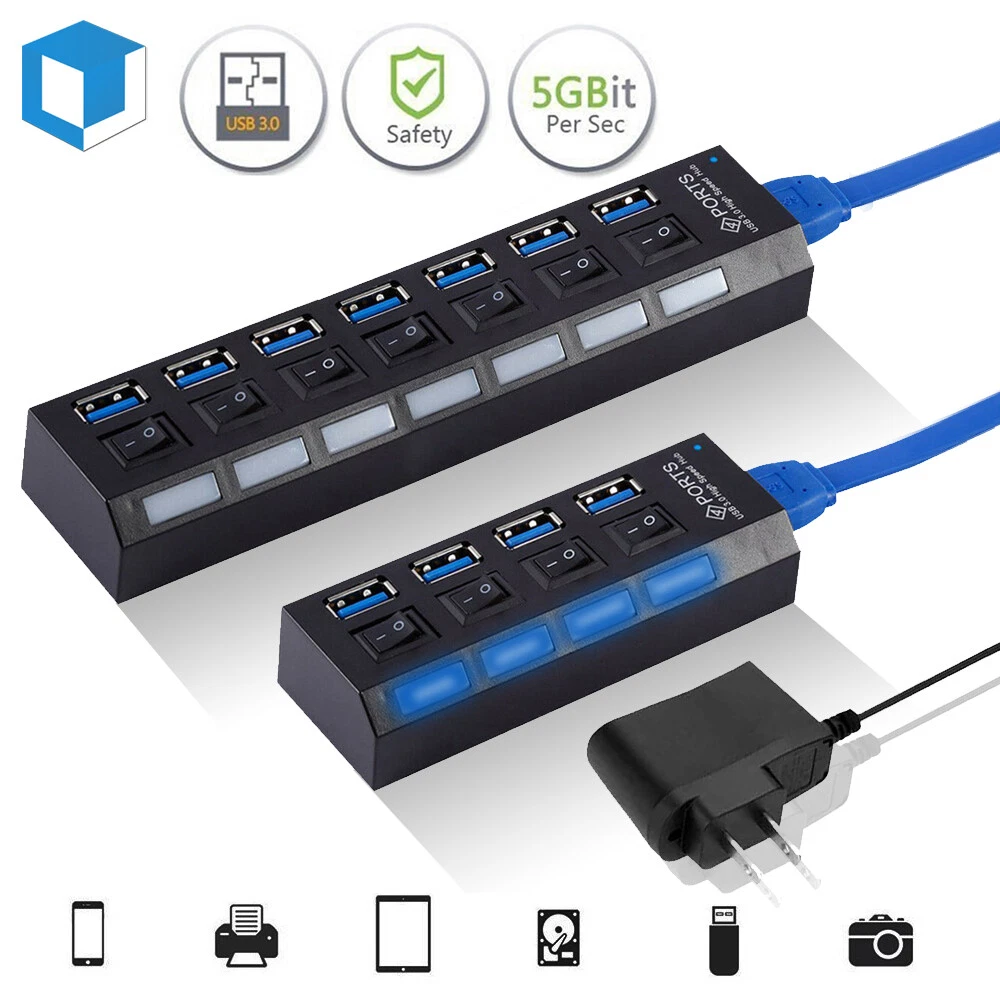 PS5 USB Hub PS4 USB Splitter, 4-Port USB 2.0 Hub USB Expander Adapter  Extension for Playstation 5/4/3, Xbox One/360, Xbox Series, Switch, PC,  Tablet, Mac, Mouse, Keyboard with USB Station 