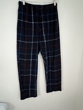 NAUTICA Fleece Pajama Sleepwear Pant Men's NAVY BLUE Plaid Pants Small- S