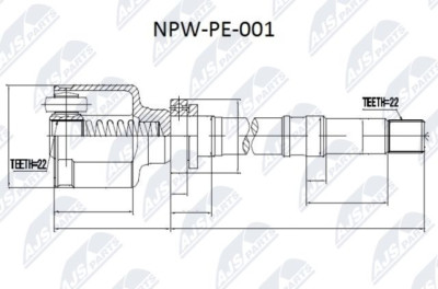 NPW-PE-001 NTY Joint Kit, Drive Shaft for Peugeot