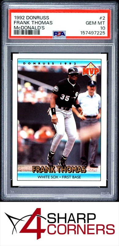 1992 DONRUSS McDONALD'S #2 FRANK THOMAS WHITE SOX HOF PSA 10