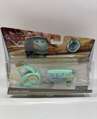 Disney Pixar Cars Road Trip series VW van Fillmore and Trailer Rd Trip by Mattel