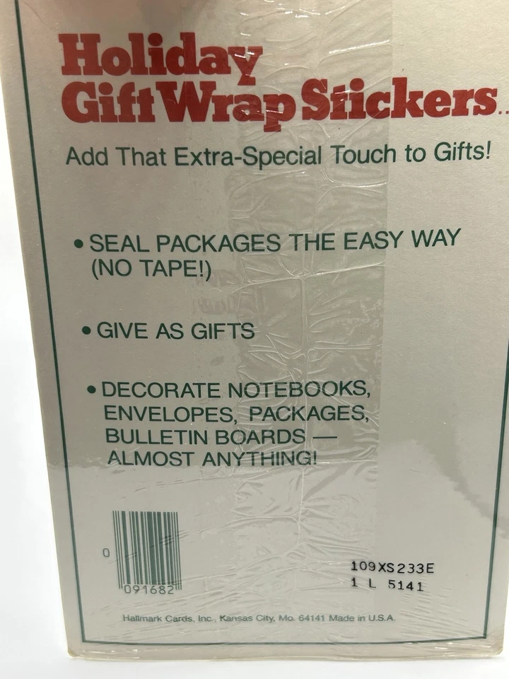 Pegatinas vintage de pétalos de rosa nuevas en paquete sello navideño 1983 Foto 4 de 4