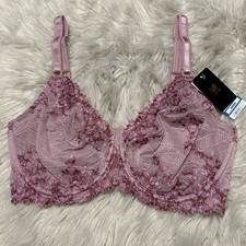 Wacoal 36DDD Bra Lilac Embrace Lace Underwire Back Closure 65191 NEW