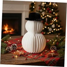 Christmas Large Paper Honeycomb Snowman 20 Inch White Honeycomb Paper Snowmen