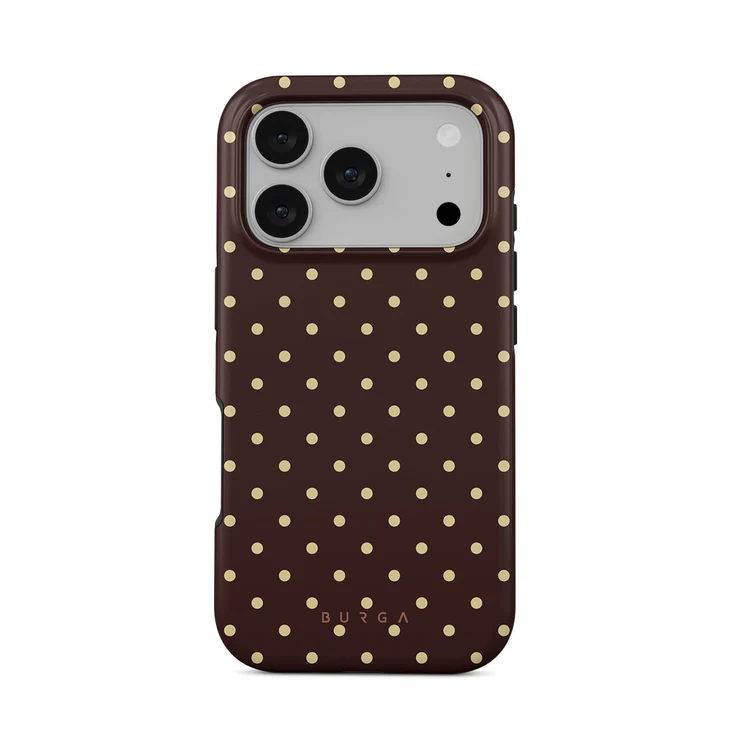 BURGA iPhone 17 Pro Case - Sorry Busy, Brown / White Polka Dots | eBay