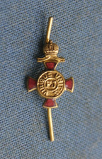 A41) Orden Miniatur Auflage für Bandspange Goldenes Verdienstkreuz, emailliert