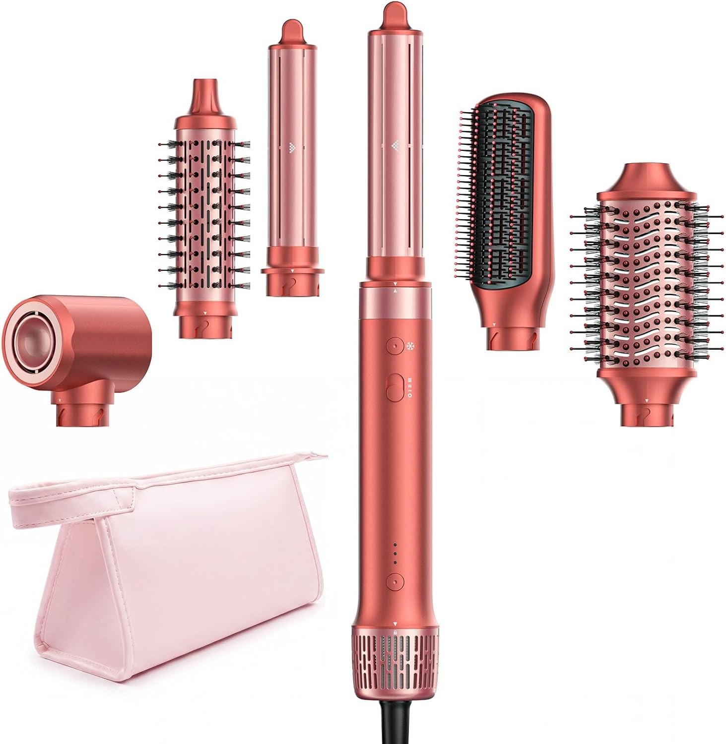 HITTIONA 6 in 1 Air Styler Hair Dryer Brush Auto Curler Blow Dry Multi Styler