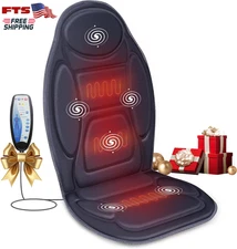 Vibration Back Massager Seat Cushion with Heat 6 Motors Massage Chair Pad