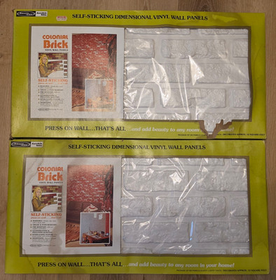 Vintage 1976 Decro Wall Lustra Tile Colonial Brick Vinyl Wall Panels 2 New Boxes