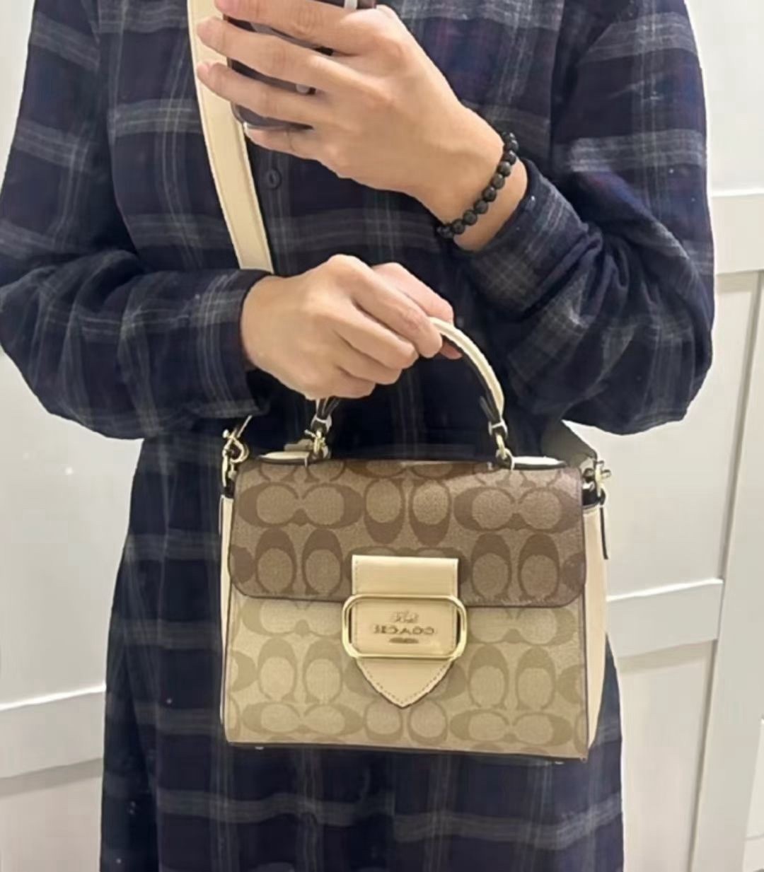 COACH MORGAN TOP HANDLE SATCHEL BAG IN BLOCKED SIGNATURE CANVAS image 2