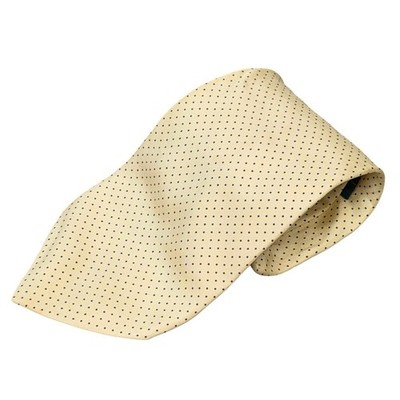 Claybrooke Silk Necktie Men's Tan Black Micro Dot Pattern Classic Made in USA