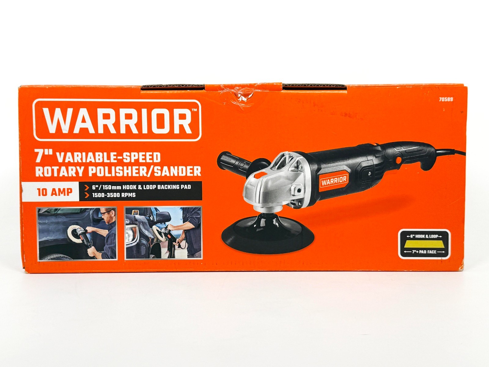 Warrior Orbital Rotary Sander Polisher 7" Variable-Speed Ele
