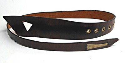 Vtg Hand Crafted Artisan Leather & Brass Belt Free Form Unisex Avant-Garde OOAK