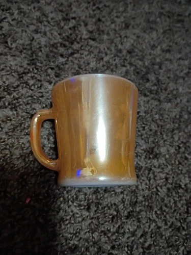 Vintage Fire King Peach Luster Coffee Cup D Handled Mug 