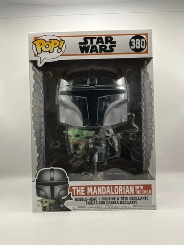 Funko POP! Jumbo Television Star Wars The Mandalorian with Child 380